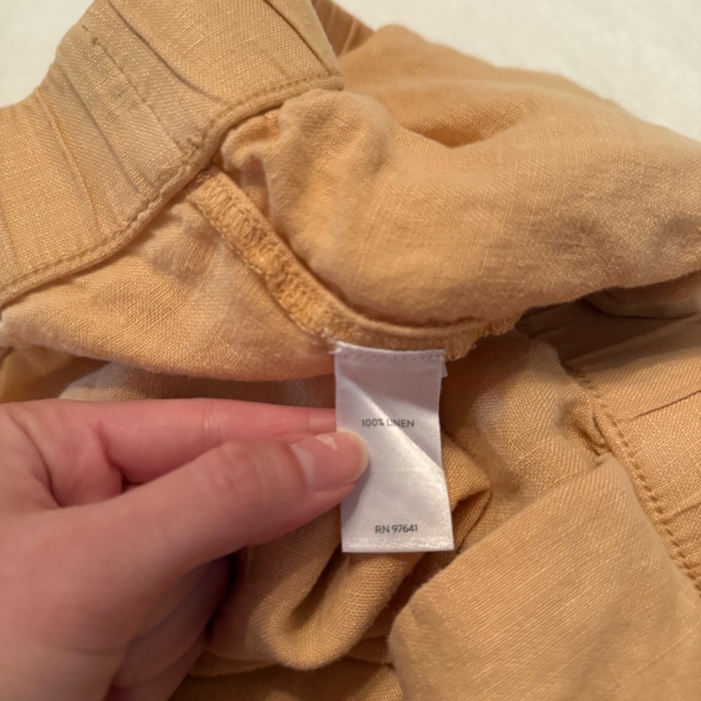 Pure Jill Women's Orange Linen Capris Size 2X Cottagecore Coastal - Picture 9 of 16